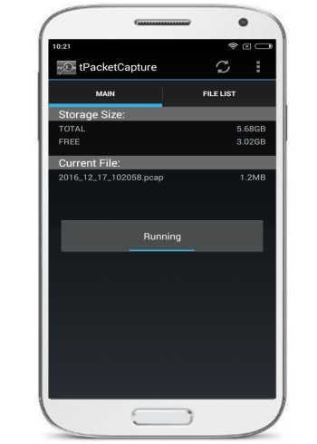 android packet sniffing app for non rooted device- start capturing data packets
