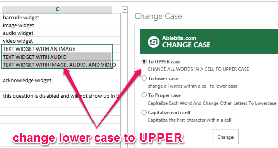 change cases