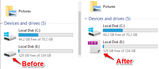 change drive icon in windows 10