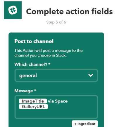 choose action fields