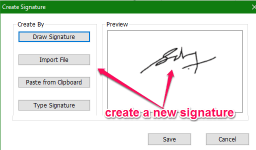 create a signature