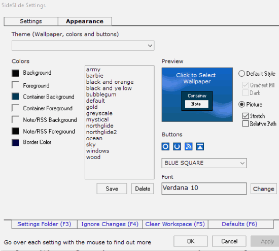 customize settings and appearance