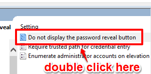double click do not display option