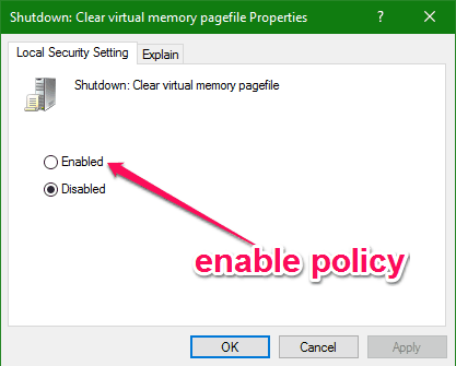 enable policy