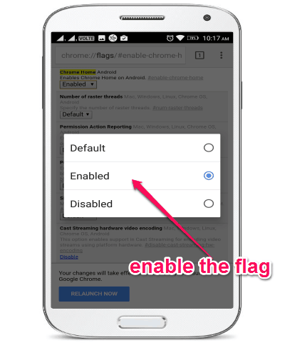 enable the flag