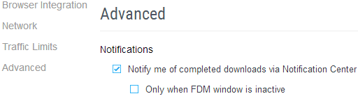 fdm notification options
