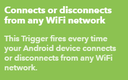 how to log android wifi connection history to google drive- step 2- select a service trigger