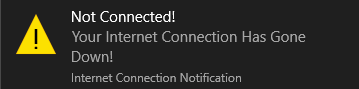 internet connection failure notification