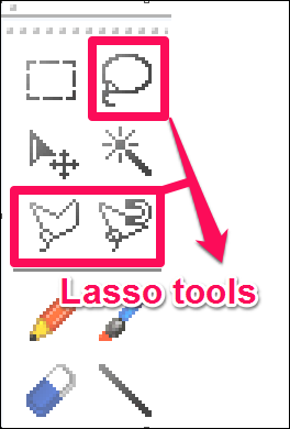 image editor with lasso tool
