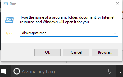 open disk management window
