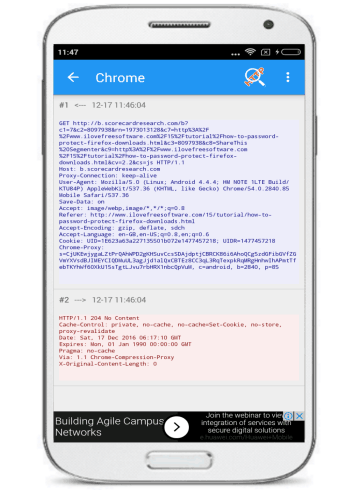 packet capture android packet sniffing app for non rooted device- data captured