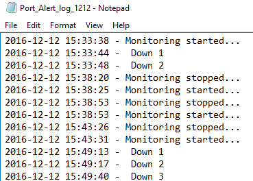 port alert log file