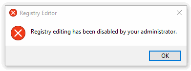 registry editing disabled