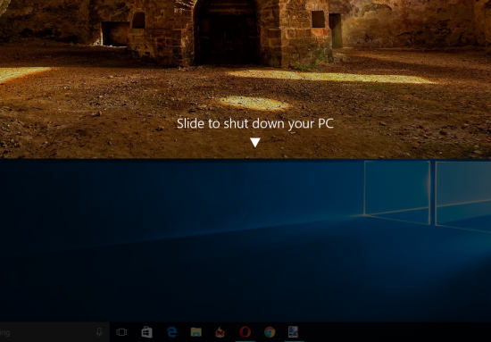 shut down screen in Windows 10
