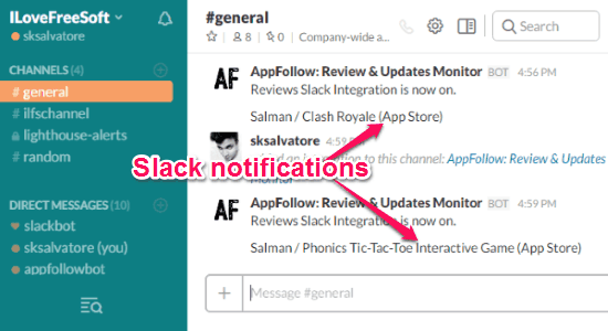 slack notifications