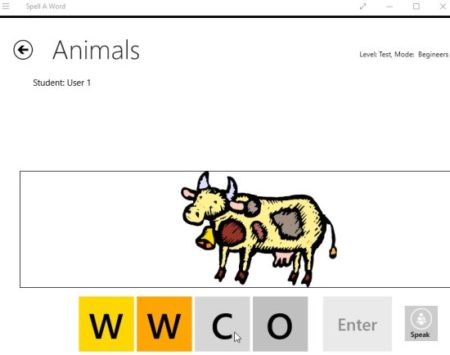 spell a word animals