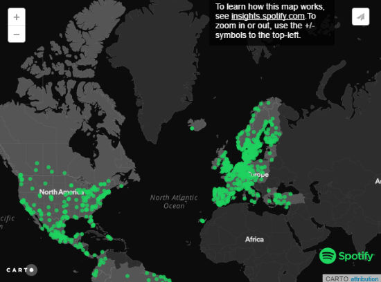 musical map of the world- listen to popular spotify music around the world