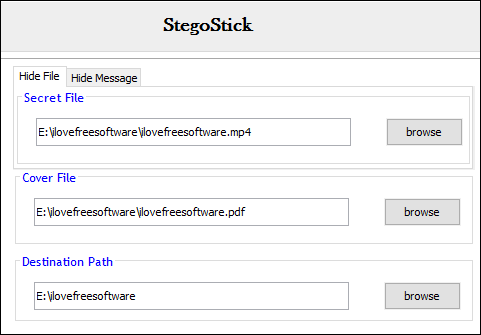 stegostick- input files