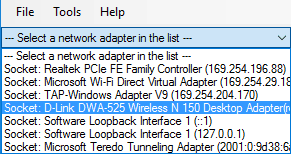 step 1 select a network adapter to monitor