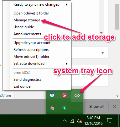 system tray icon