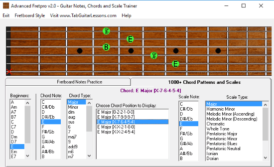 Guitar learning software