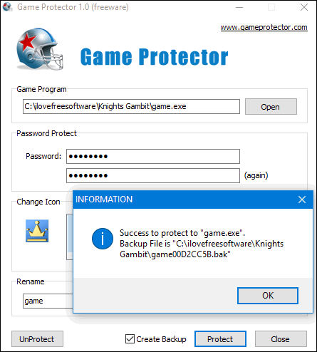 Game protector in action