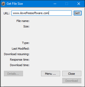 Get File Size interface