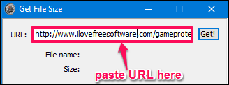 Get File Size pasting URL
