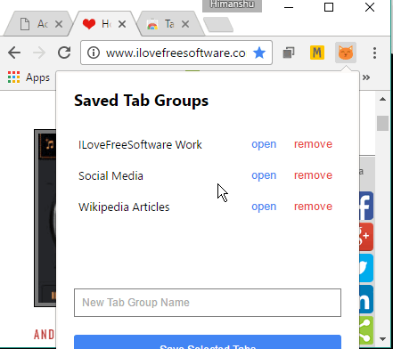 SAVE AND group chrome tabs by categories