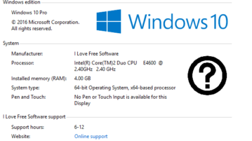 add manufacturer info in windows 10 system window