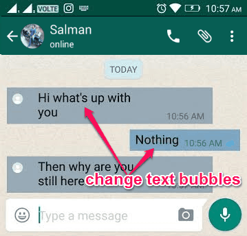 chnage text bubble