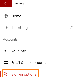 click sign in options