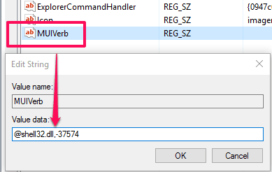create MUIVerb value and set value data