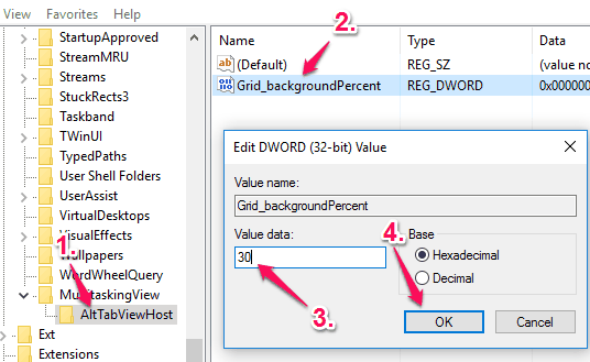 create a grid_backgroundpercent dword value and set its value data