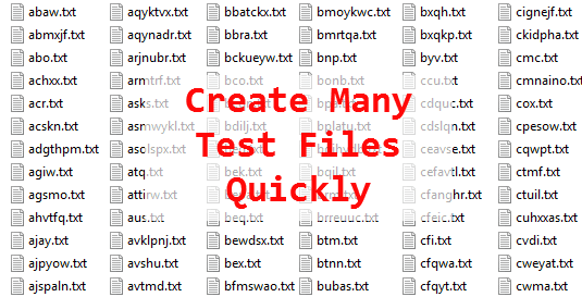 create many test files