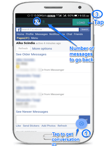facebook time machine- jump to older facebook messages