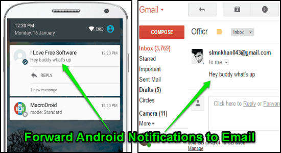 forward android notifications