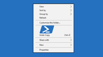 how to add Open PowerShell window here in Windows 10 context menu