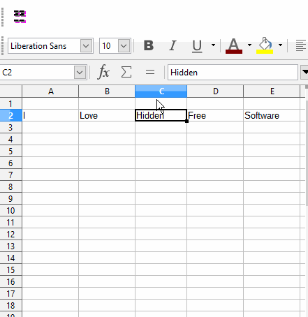 how to copy only visible cells in Libreoffice