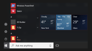 how to show weather for multiple cities in windows 10 start menu