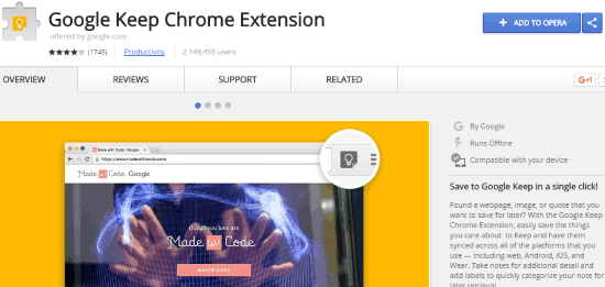 install chrome extension in opera