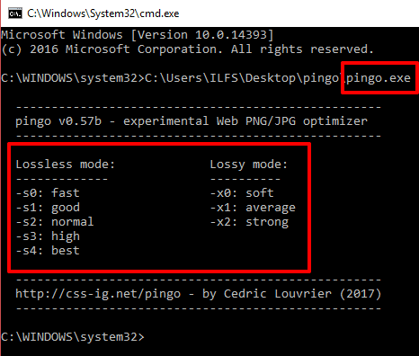 parameters for lossy and lossless compression