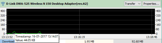 see data usage graph of network adapter