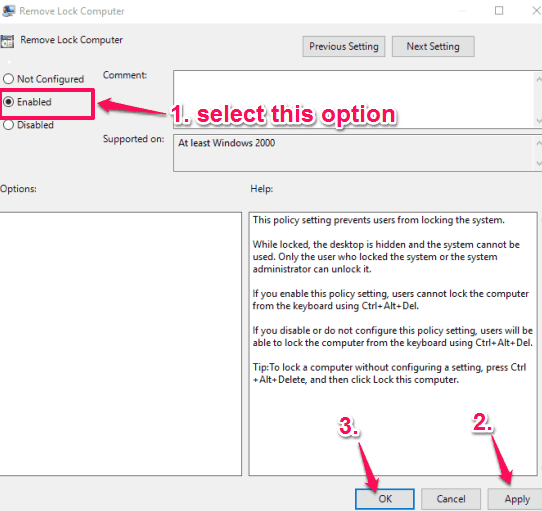select enabled option and save settings