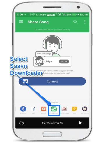 download songs from Saavn Android app