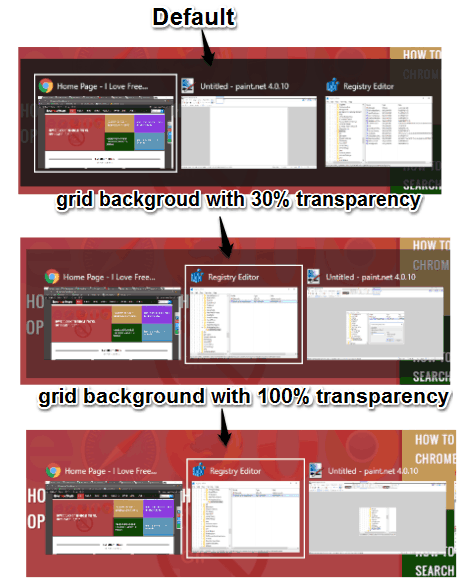 set alt+tab grid background transparency in windows 10