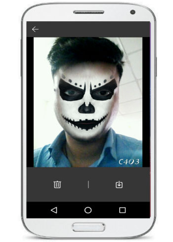 take snapchat like photos and videos- face camera- save photos to phone
