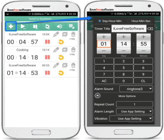 5 free multi timer apps for android- multitimer free- set multiple timers