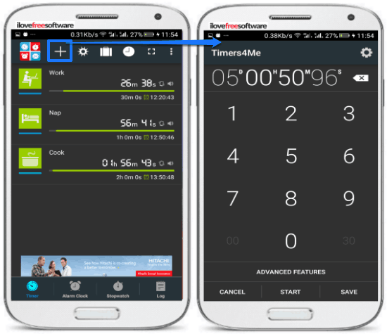 5 free multi timer apps for android- timers4me- set multiple timers