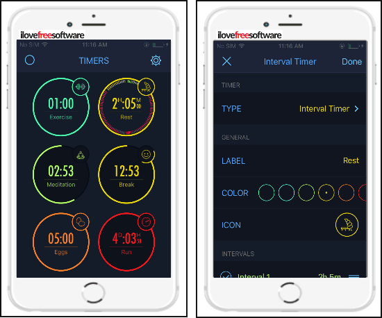 5 free multi timer iphone apps-multi timer- set multiple timers on iPhone